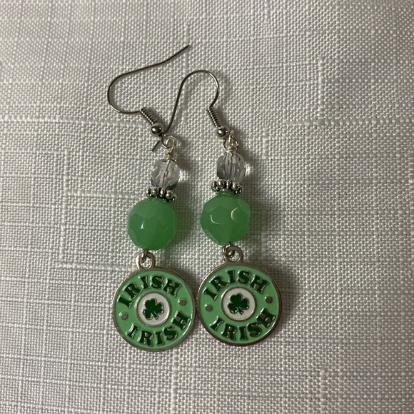 Handcrafted Irish Charm Dangle Earrings - Picture 2 of 3